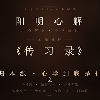 阳明心解|品读《传习录》