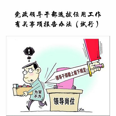 党政领导干部选拔任用工作有关事项报告办法（试行）