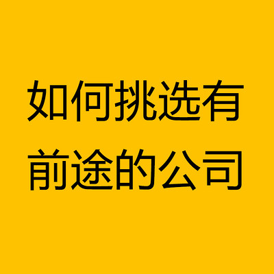 如何挑选有前途的公司 如何挑选有前途的公司