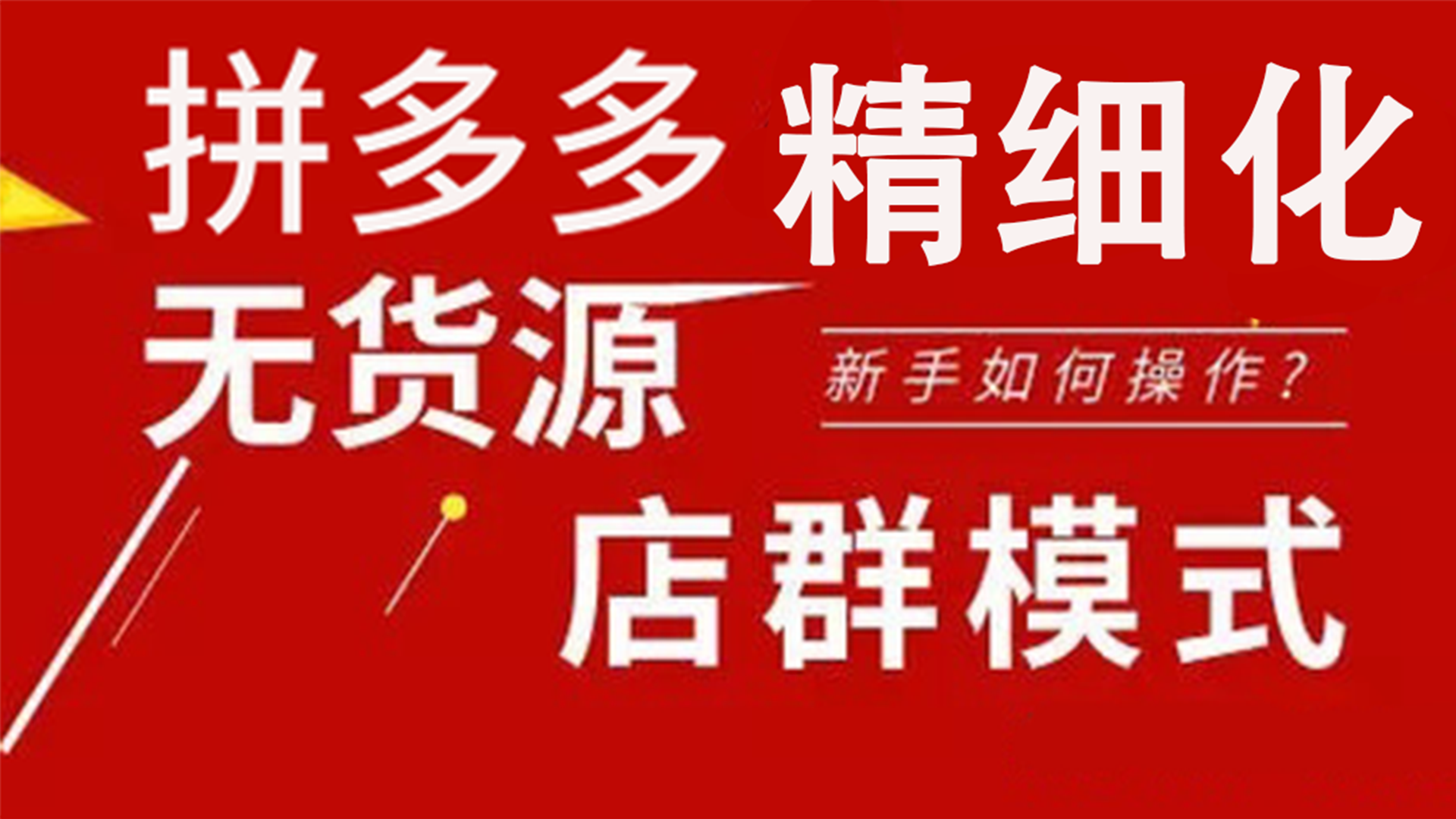 拼多多无货源店群系列课